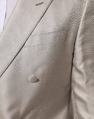 Dolce & Gabbana Beige MARTINI Zweireihiger Anzug-Blazer