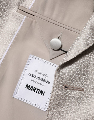 Dolce & Gabbana Beige MARTINI Zweireihiger Anzug-Blazer