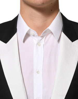 Dolce & Gabbana Schwarz Weiß MARTINI 1 Knopf Herren Anzug Blazer