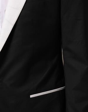 Dolce & Gabbana Schwarz Weiß MARTINI 1 Knopf Herren Anzug Blazer