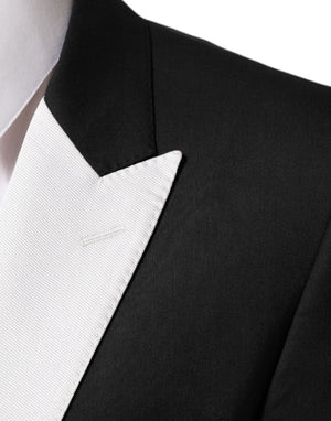 Dolce & Gabbana Schwarz Weiß MARTINI 1 Knopf Herren Anzug Blazer