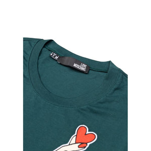 Love Moschino Schwarzes Baumwoll-T-Shirt