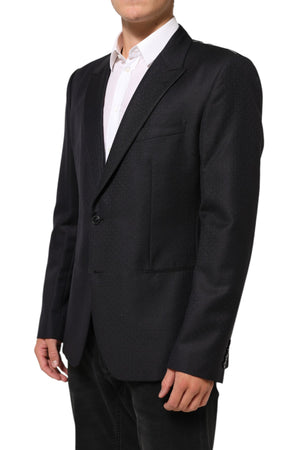 Dolce & Gabbana Schwarz Wolle 2 Knöpfe Anzug Jacke Männer Blazer