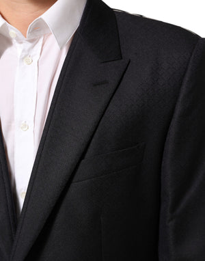 Dolce & Gabbana Schwarz Wolle 2 Knöpfe Anzug Jacke Männer Blazer