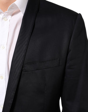 Dolce & Gabbana Schwarz Baumwolle 1 Knopf Anzug Jacke Blazer