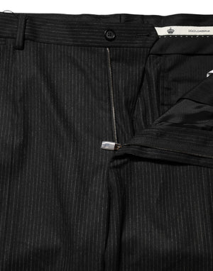 Dolce & Gabbana Schwarze Kleiderhosen aus Baumwolle mit mittlerer Taille