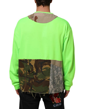 Dolce & Gabbana Grüner Patchwork-Herz-Pullover für Herren