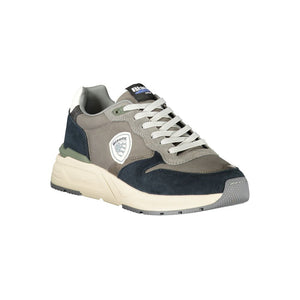 Blauer Graue Sportschuhe aus Polyester