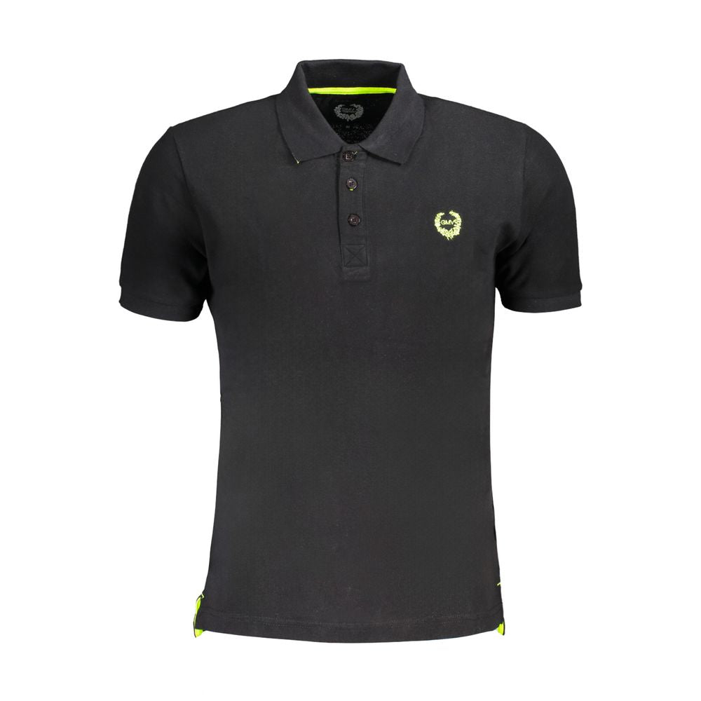 Gianmarco Venturi Schwarzes Herren-Poloshirt aus Baumwolle