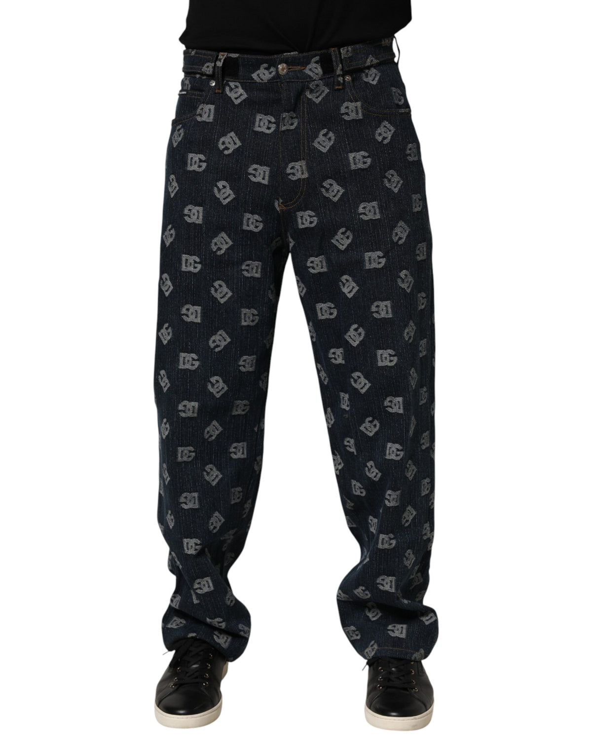 Dolce & Gabbana Gerade Jeans mit blauem Logo-Print für Herren