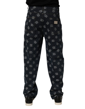 Dolce & Gabbana Gerade Jeans mit blauem Logo-Print für Herren