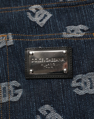 Dolce & Gabbana Gerade Jeans mit blauem Logo-Print für Herren