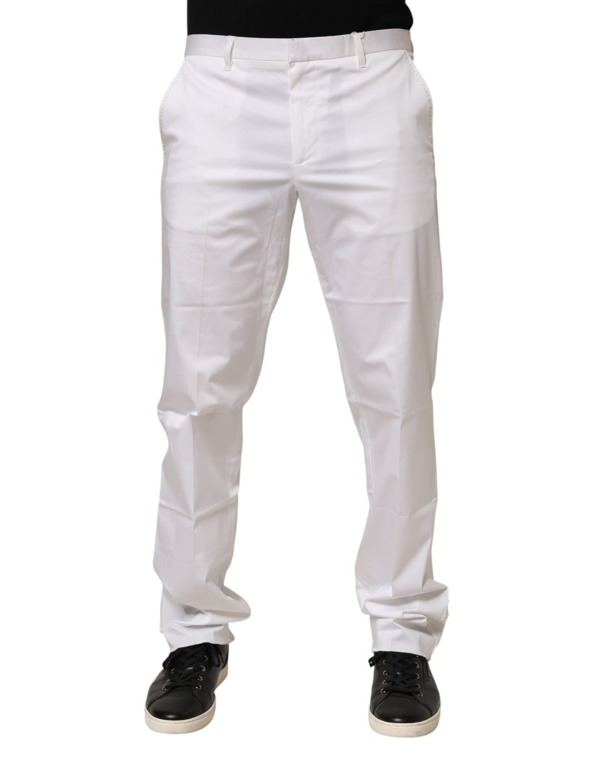 John Richmond Weiße Stretch-Baumwollhose für Herren, formell