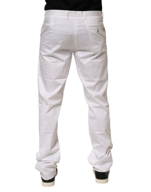 John Richmond Weiße Stretch-Baumwollhose für Herren, formell