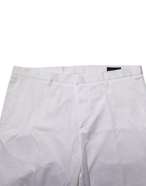 John Richmond Weiße Stretch-Baumwollhose für Herren, formell