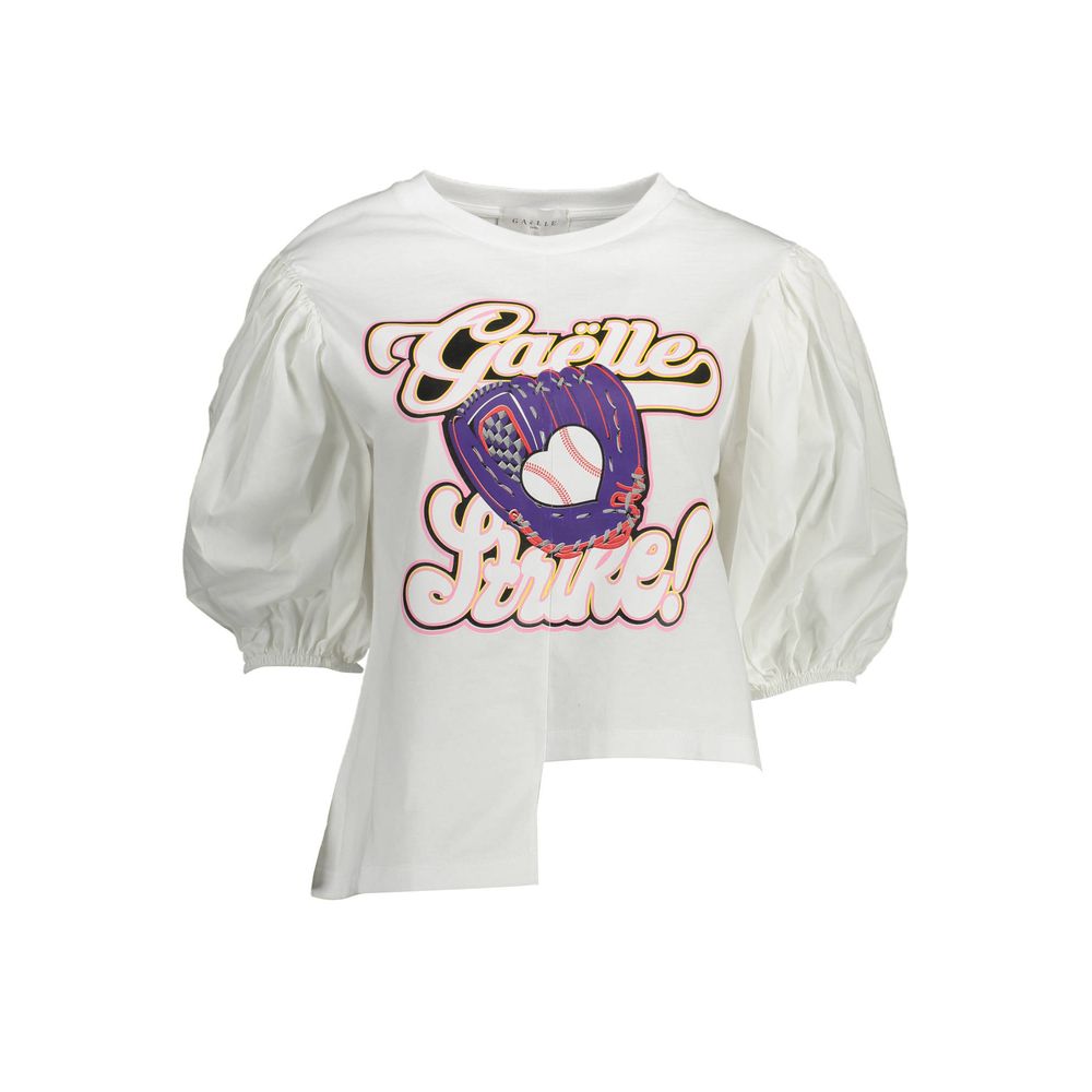 Gaelle Paris Weißes Baumwoll-T-Shirt