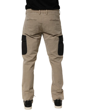 AT.P.CO Beigefarbene Herren-Chino im Cargo-Stil mit schmaler Passform und mittlerer Bundhöhe