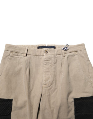 AT.P.CO Beigefarbene Herren-Chino im Cargo-Stil mit schmaler Passform und mittlerer Bundhöhe