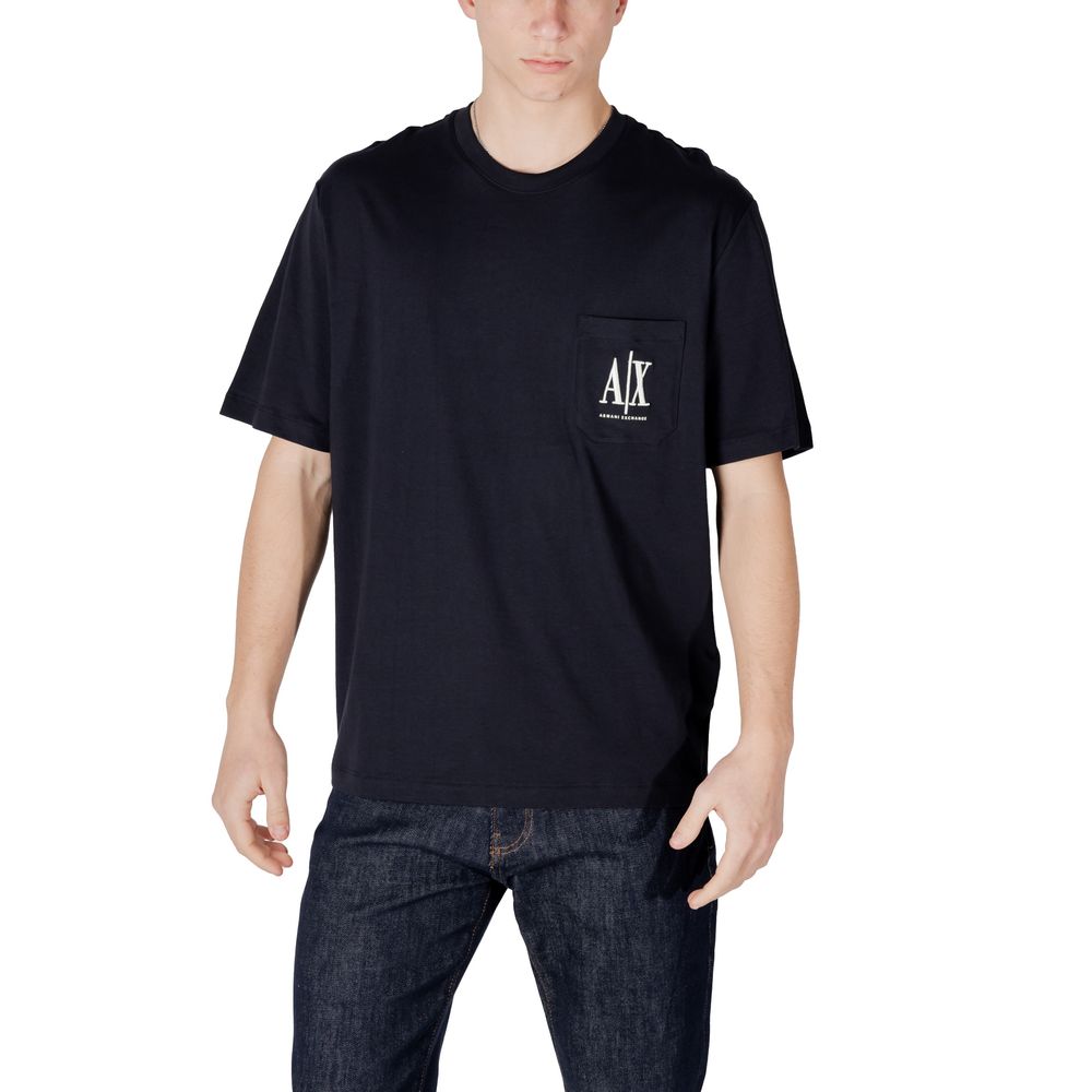 Armani Exchange Blaues Baumwoll-Sportswear-T-Shirt