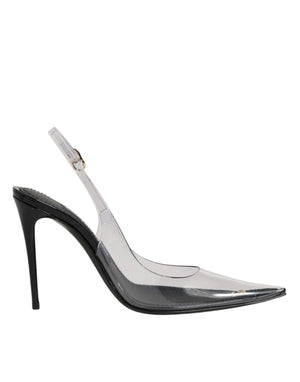 Dolce & Gabbana Schwarze Leder Slingback Pumps mit PVC-Details