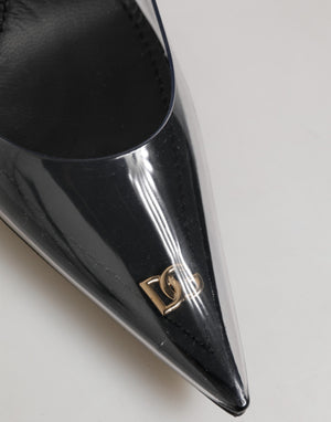 Dolce & Gabbana Schwarze Leder Slingback Pumps mit PVC-Details
