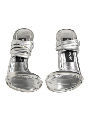 Dolce & Gabbana Silberne Riemchen-High-Heels-Sandalen