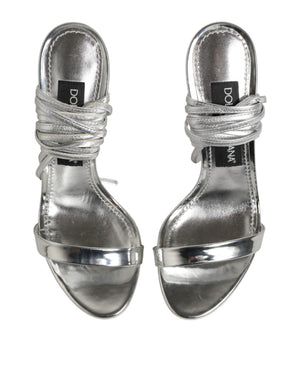 Dolce & Gabbana Silberne Riemchen-High-Heels-Sandalen