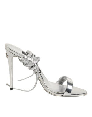 Dolce & Gabbana Silberne Riemchen-High-Heels-Sandalen