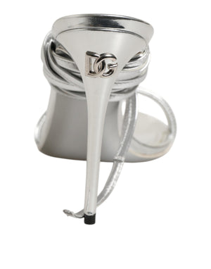 Dolce & Gabbana Silberne Riemchen-High-Heels-Sandalen