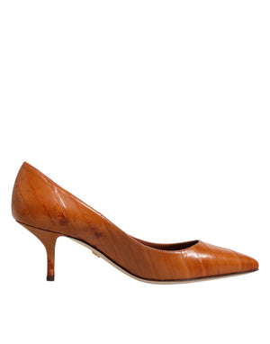 Dolce & Gabbana Braune Kitten-Heel-Pumps aus Leder