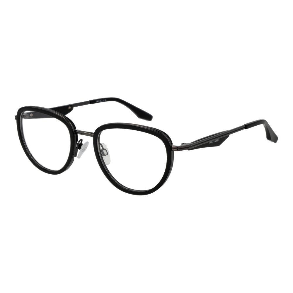 Trussardi Brille aus schwarzem Metall & Kunststoff (Gestell)