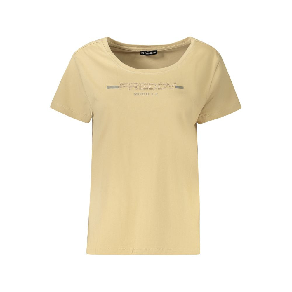 Freddy Beige Baumwoll-T-Shirt für Damen