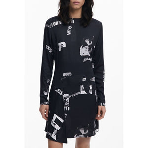 Desigual Schwarzes Damenkleid aus Viskose