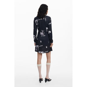 Desigual Schwarzes Damenkleid aus Viskose