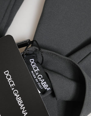 Dolce & Gabbana Dunkelgraue Herren-Viskose-Handschuhe bis zum Ellenbogen
