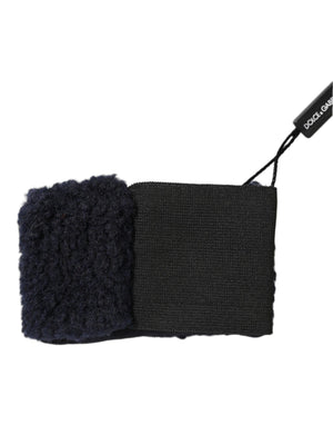 Dolce & Gabbana Schwarze Wollstirnbänder für Herren, gestrickt