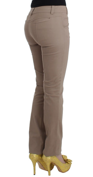 Cavalli Class Beige Skinny Slim Straight Chinos