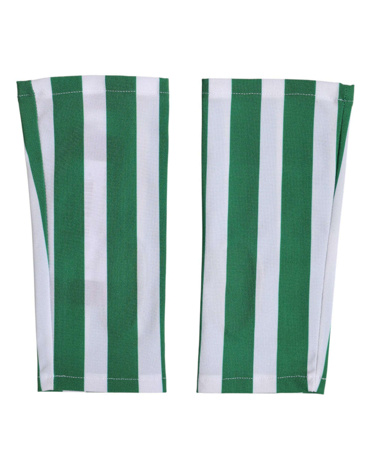 Dolce & Gabbana Grün-weiße Nylon-Fingerhandschuhe in Handgelenklänge