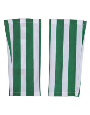 Dolce & Gabbana Grün-weiße Nylon-Fingerhandschuhe in Handgelenklänge