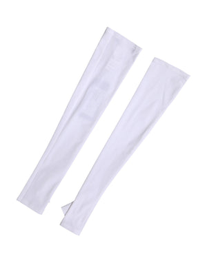 Dolce & Gabbana Weiße Nylon-Fingerlose Ellenbogenlange Handschuhe