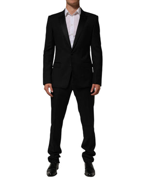 Dolce & Gabbana Schwarzer 2-Knopf-Anzug, 2-teilig