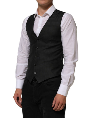 Dolce & Gabbana Schwarze Wollweste für Herren, formell