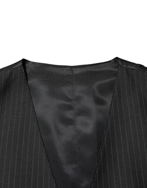 Dolce & Gabbana Schwarze Wollweste für Herren, formell