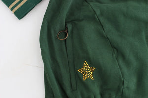 John Galliano Grüner Mock-Zip-Cardigan-Sweatshirt