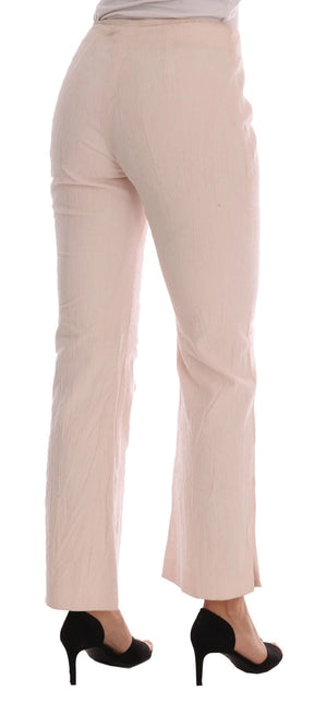 Ermanno Scervino Beigefarbene Baumwoll-Stretch-Hose mit geradem Schnitt