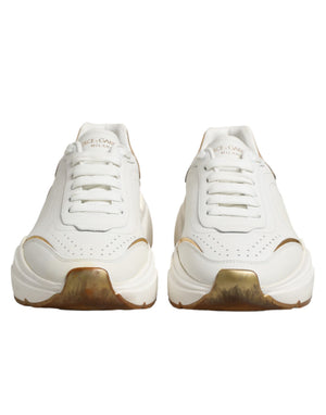 Dolce & Gabbana Weiße Daymaster Low-Top Sneaker aus Weißgold