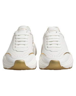Dolce & Gabbana Weiße Daymaster Low-Top Sneaker aus Weißgold