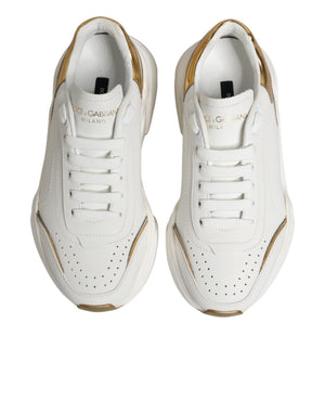 Dolce & Gabbana Weiße Daymaster Low-Top Sneaker aus Weißgold