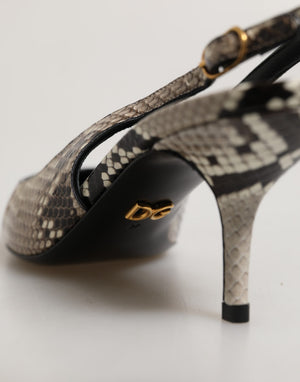 Dolce & Gabbana Mehrfarbige Leder-Slingback-Pumps