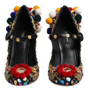 Dolce & Gabbana Schwarze Gold-Verzierte MARY JANES Pumps